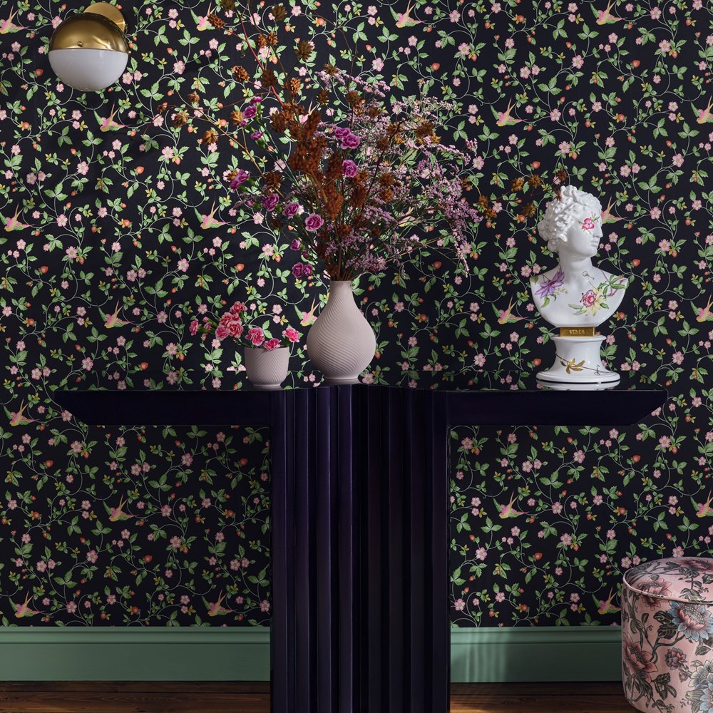 Wild Strawberry Wallpaper W0135 04 by Wedgwood in Noir